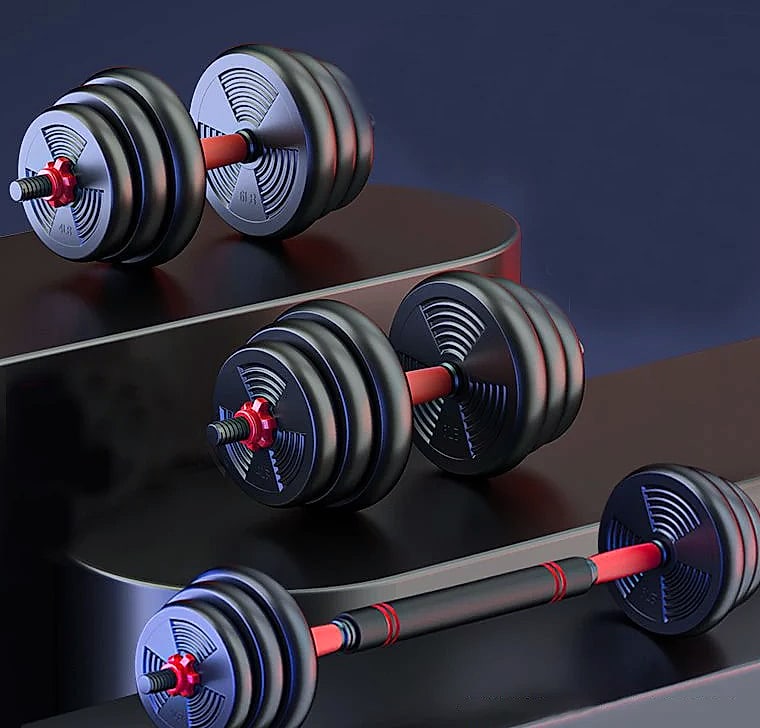 Adjustable Dumbbell to Barbell Set 5-44lbs Home Gym — package contents