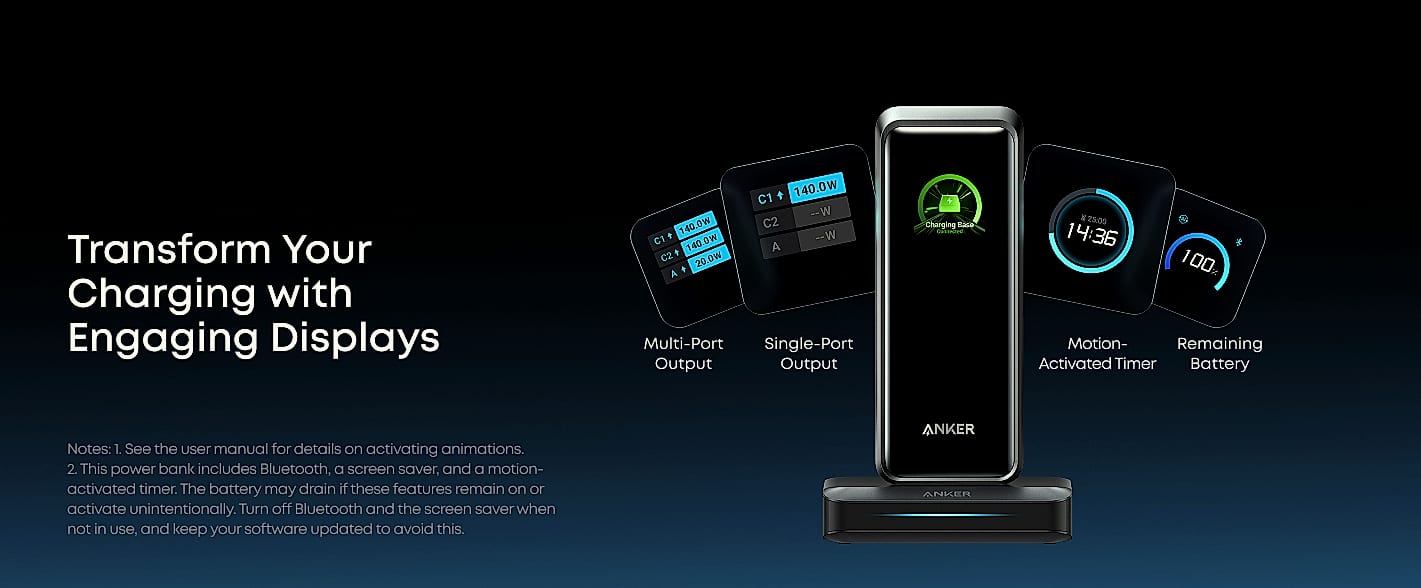 Anker Prime 26250mAh Power Bank 300W Fast Charging — parts overview