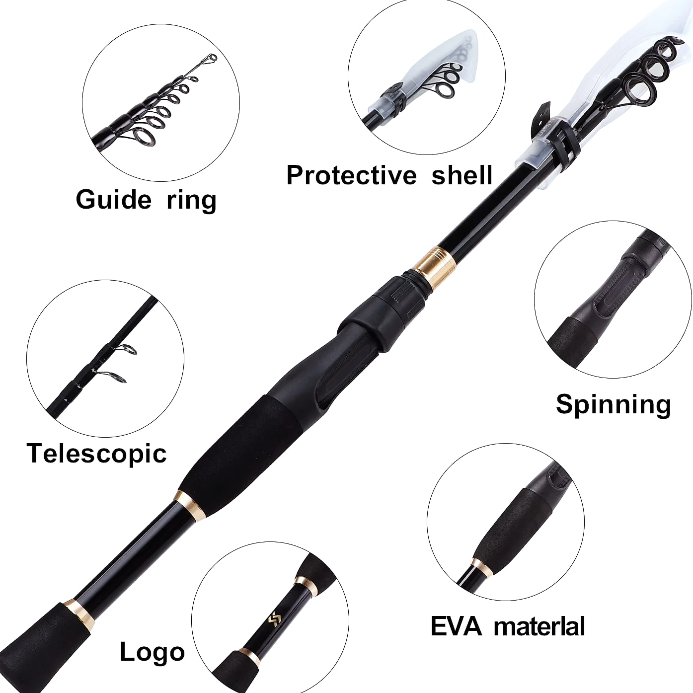 Sougayilang Telescopic Spinning Fishing Rod Carbon Fiber — scale reference
