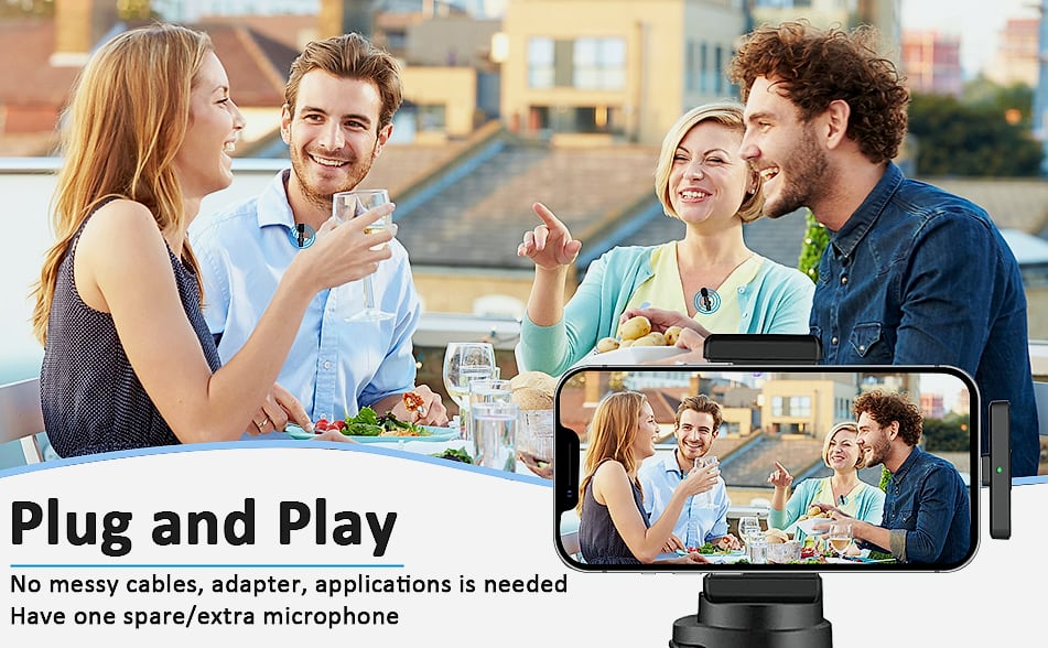 MAYBESTA Wireless Lavalier Microphone 2 Pack for iPhone — interior detail