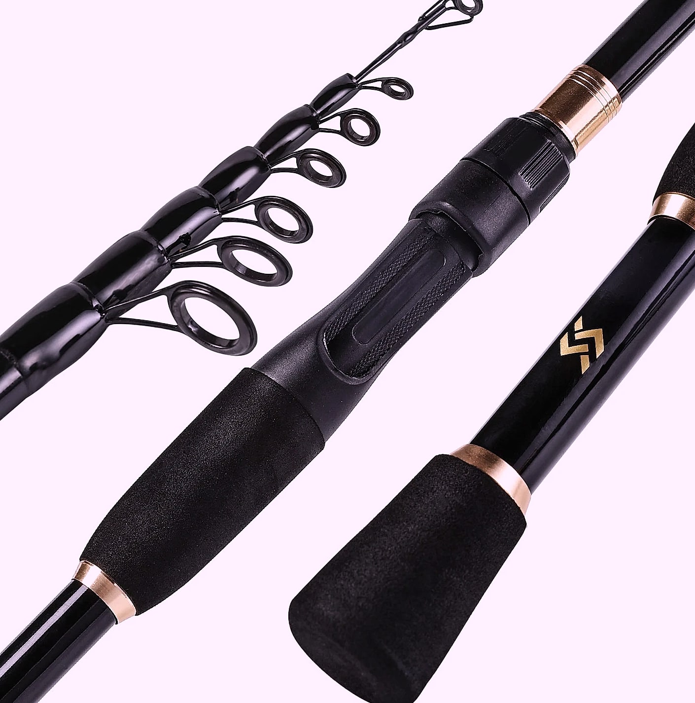 Sougayilang Telescopic Spinning Fishing Rod Carbon Fiber — close-up details