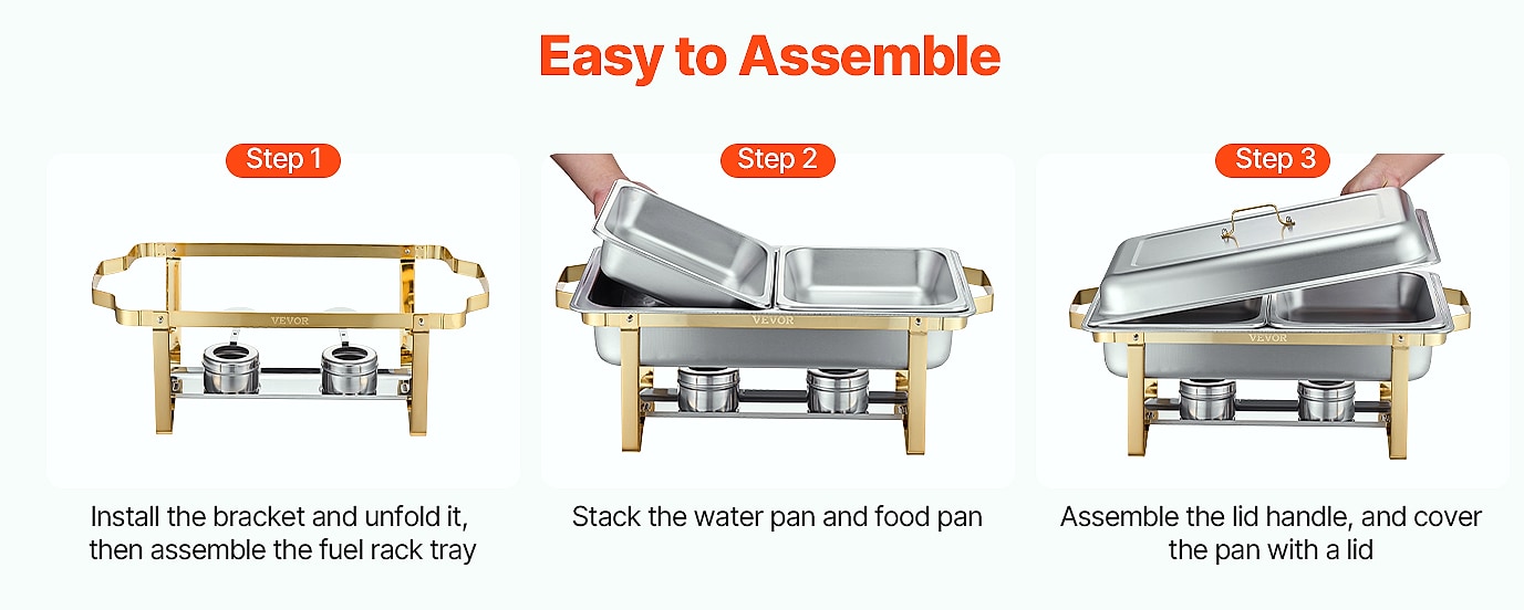 SucceBuy 8 Qt Chafing Dish Set, Stainless Steel Buffet — build progress