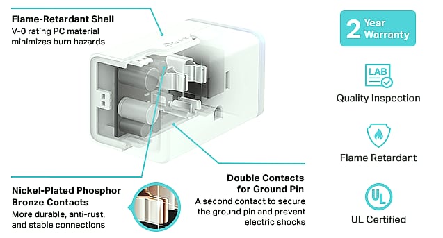Kasa Smart Plug KP125M Matter Compatible Energy Monitor — close-up details