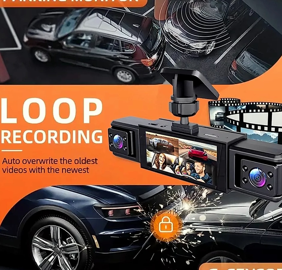 Kolvt 4 Channel 1080P Dash Cam with Front Rear Side Cameras — feature highlights
