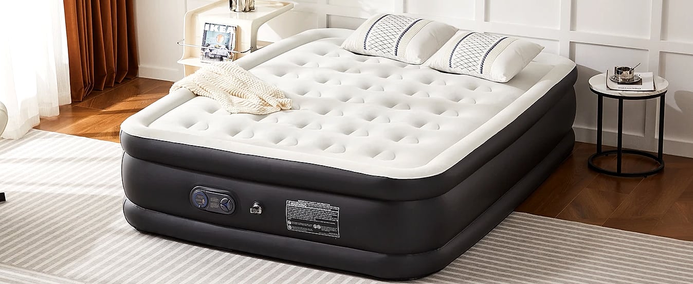 JHK Queen Twin Size Air Mattress Double Height 660 lbs — package contents