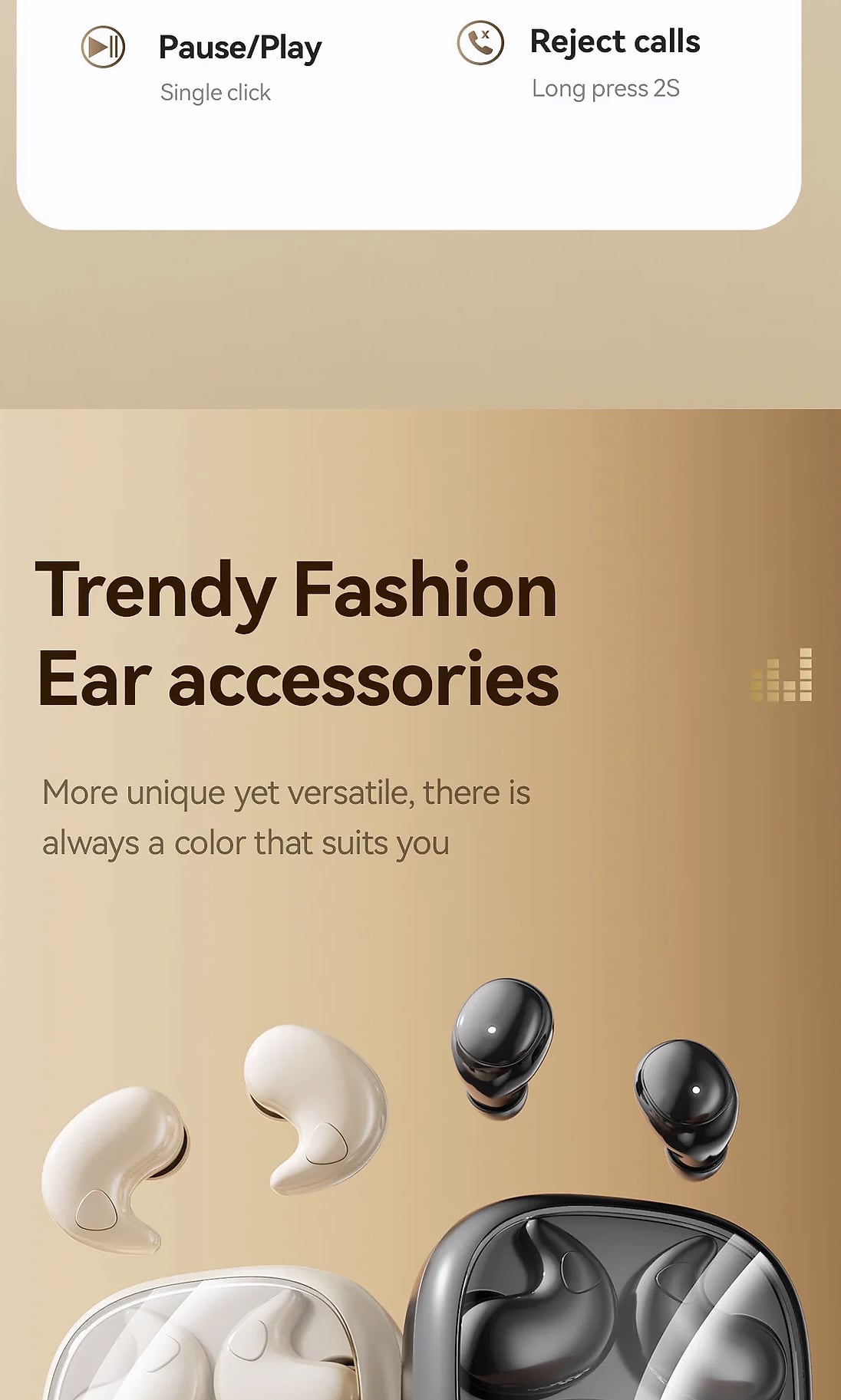 ESTG M126 Sleep Earbuds Bluetooth Headset Comfortable Wear — parts overview
