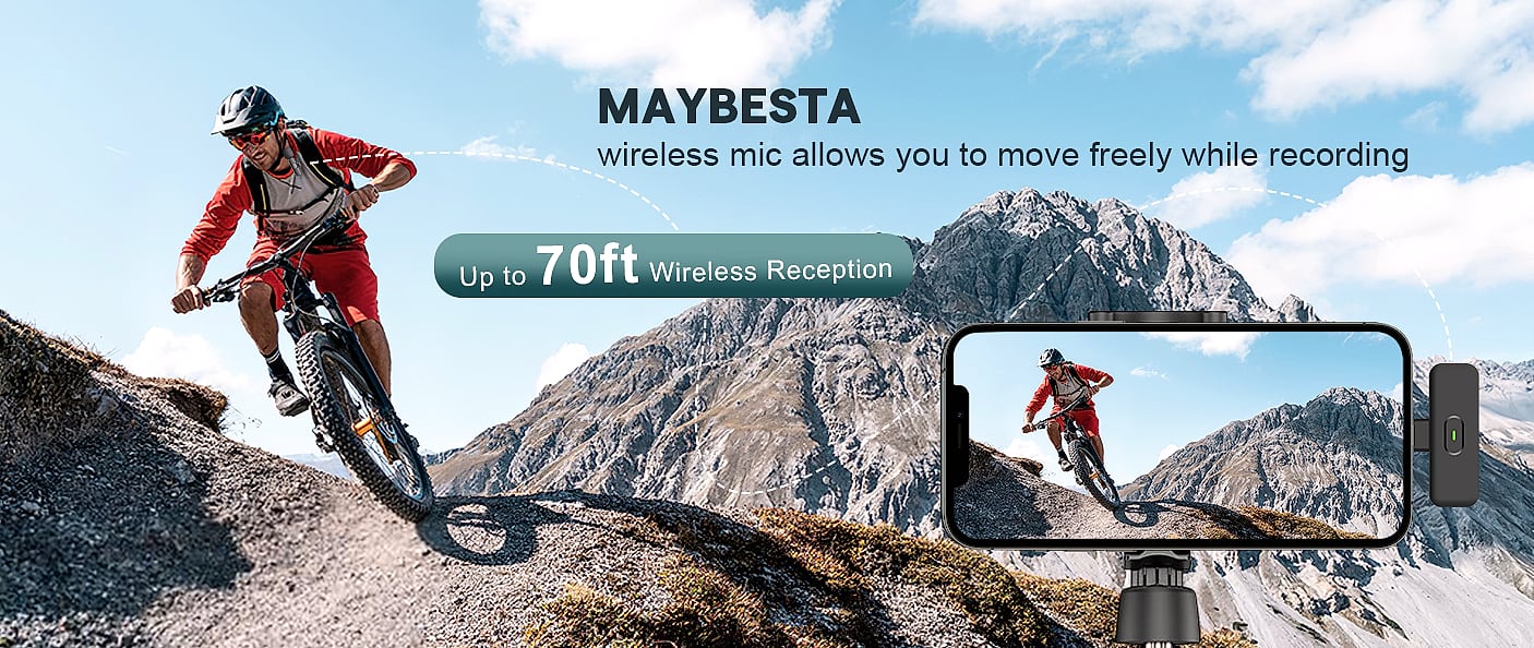 MAYBESTA Wireless Lavalier Microphone 2 Pack for iPhone — parts overview