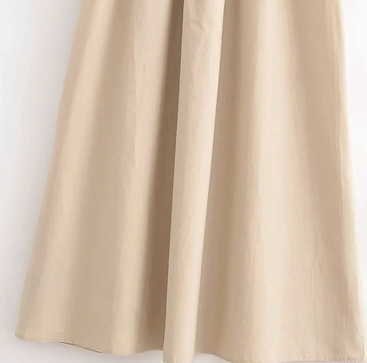 HXAO Women's Sleeveless Long Dress Black Khaki — size comparison