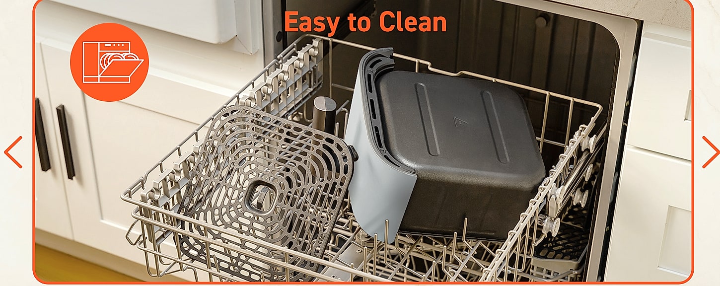 Cosori 9-in-1 Air Fryer 6 Qt, PFAS-Free Ceramic Cooking — side view