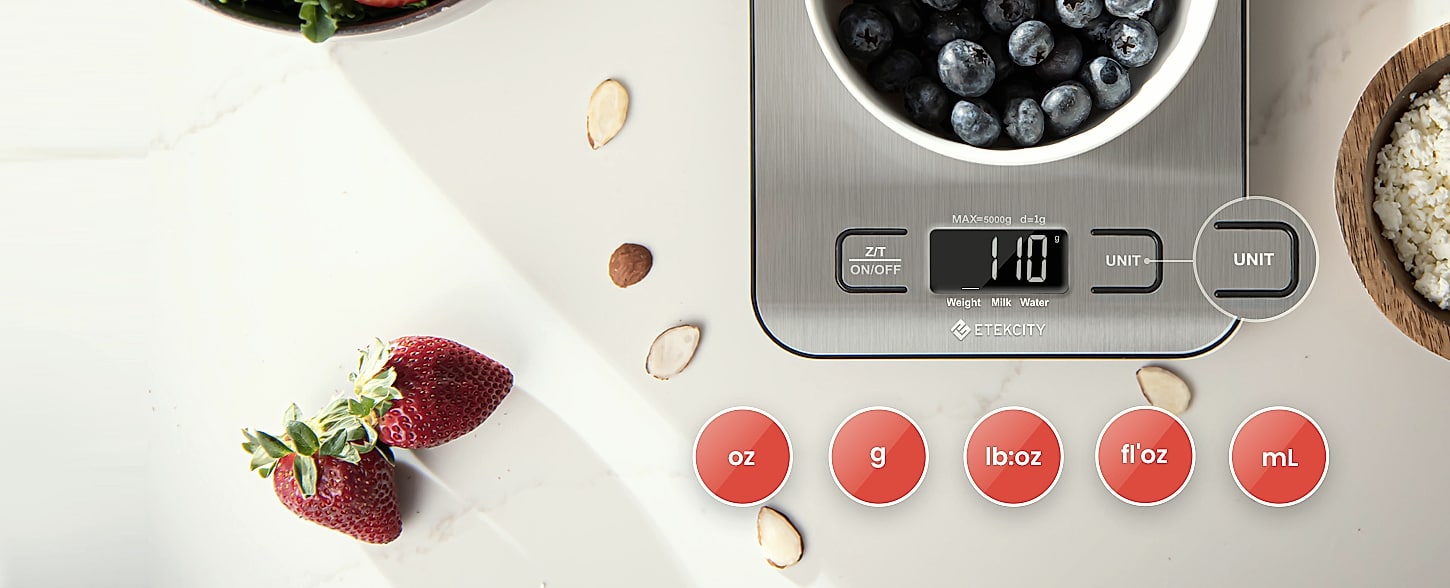 Etekcity Digital Food Scale, 11lb Capacity for Cooking and — close-up details