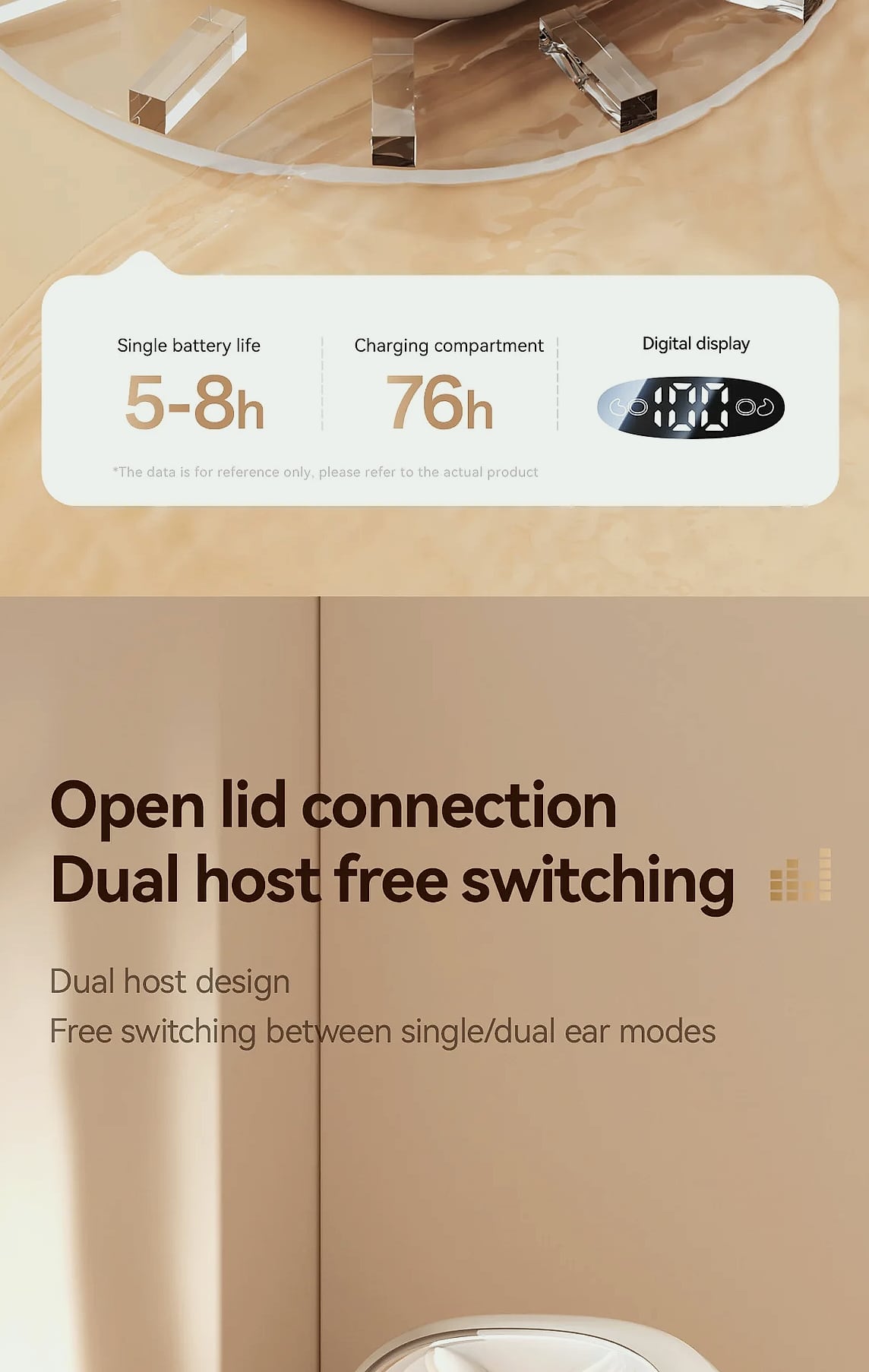 ESTG M126 Sleep Earbuds Bluetooth Headset Comfortable Wear — close-up details