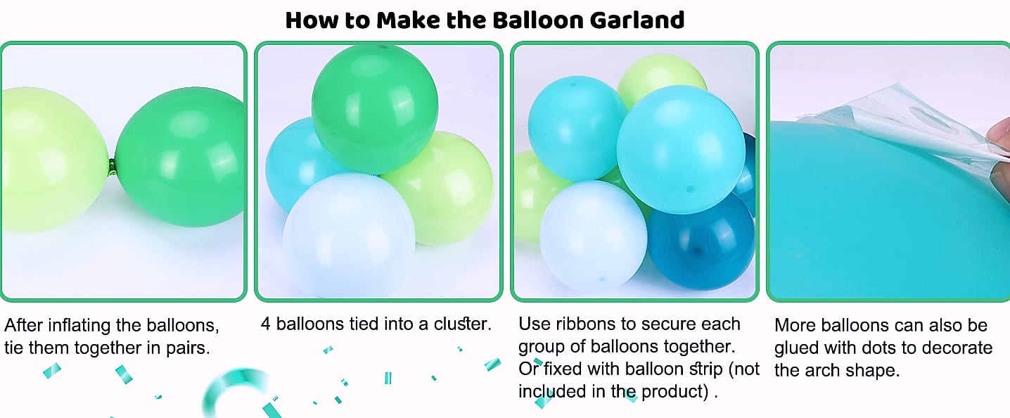 Rubfac White Latex Balloons 129pc Garland Arch Kit — assembled view