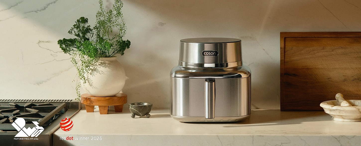Cosori 9-in-1 Air Fryer 6 Qt, PFAS-Free Ceramic Cooking — size comparison