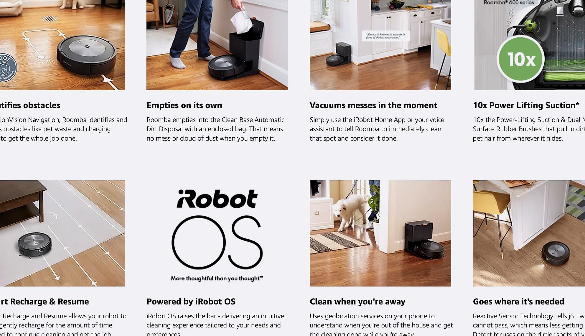iRobot Roomba j6+ Self-Emptying Robot Vacuum with Pet — close-up details