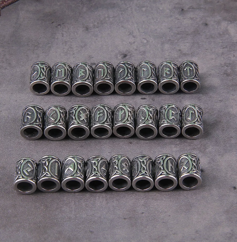 Vikings Jewelry Stainless Steel 24pc Rune Beads Charms — build progress