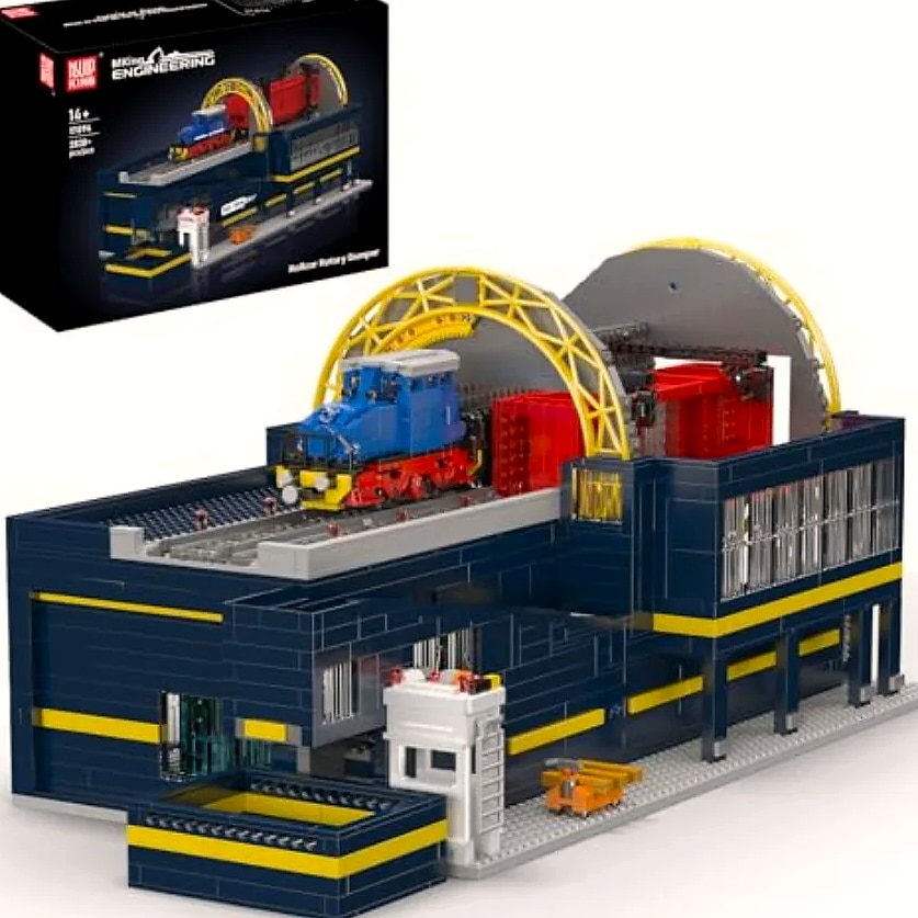 Mould King 17094 Railcar Rotary Dumper Building Set — package contents