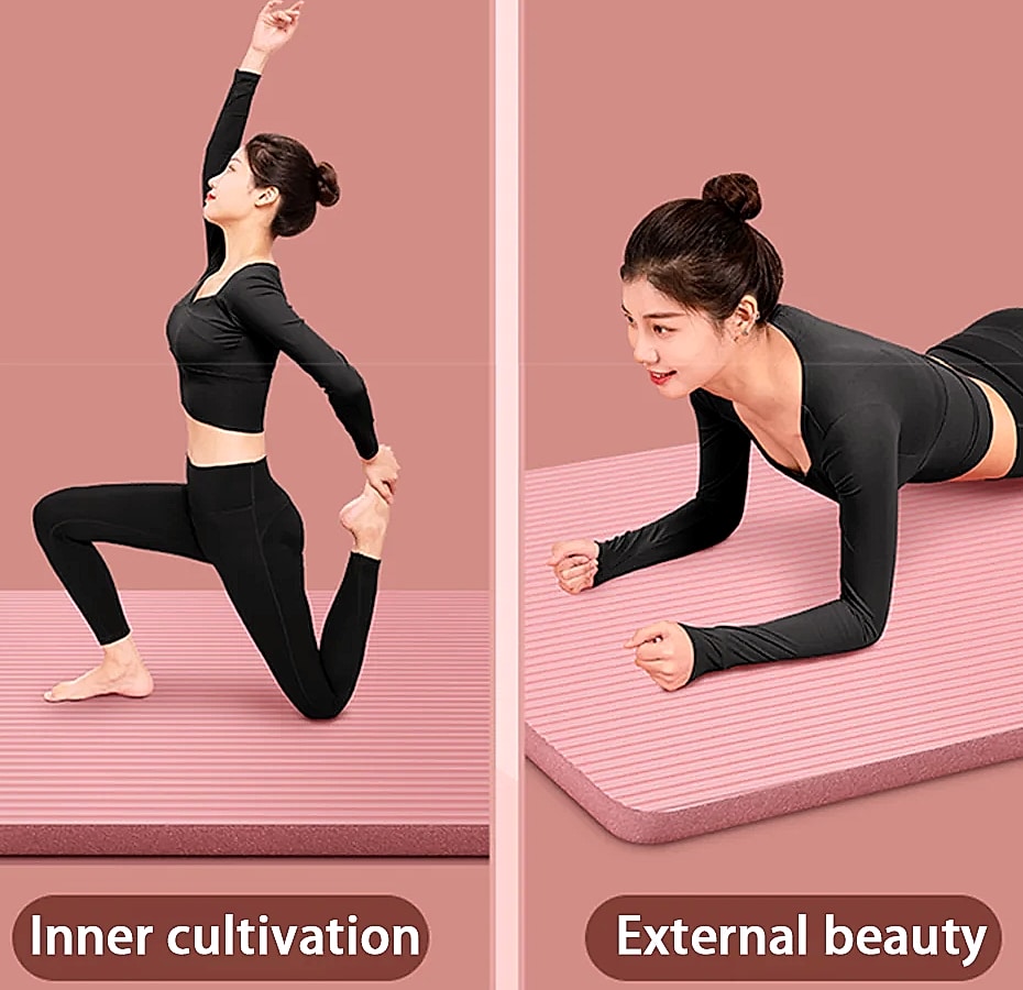 Lostook 8mm NBR Yoga Mat Anti-Slip for Home Fitness — assembled view
