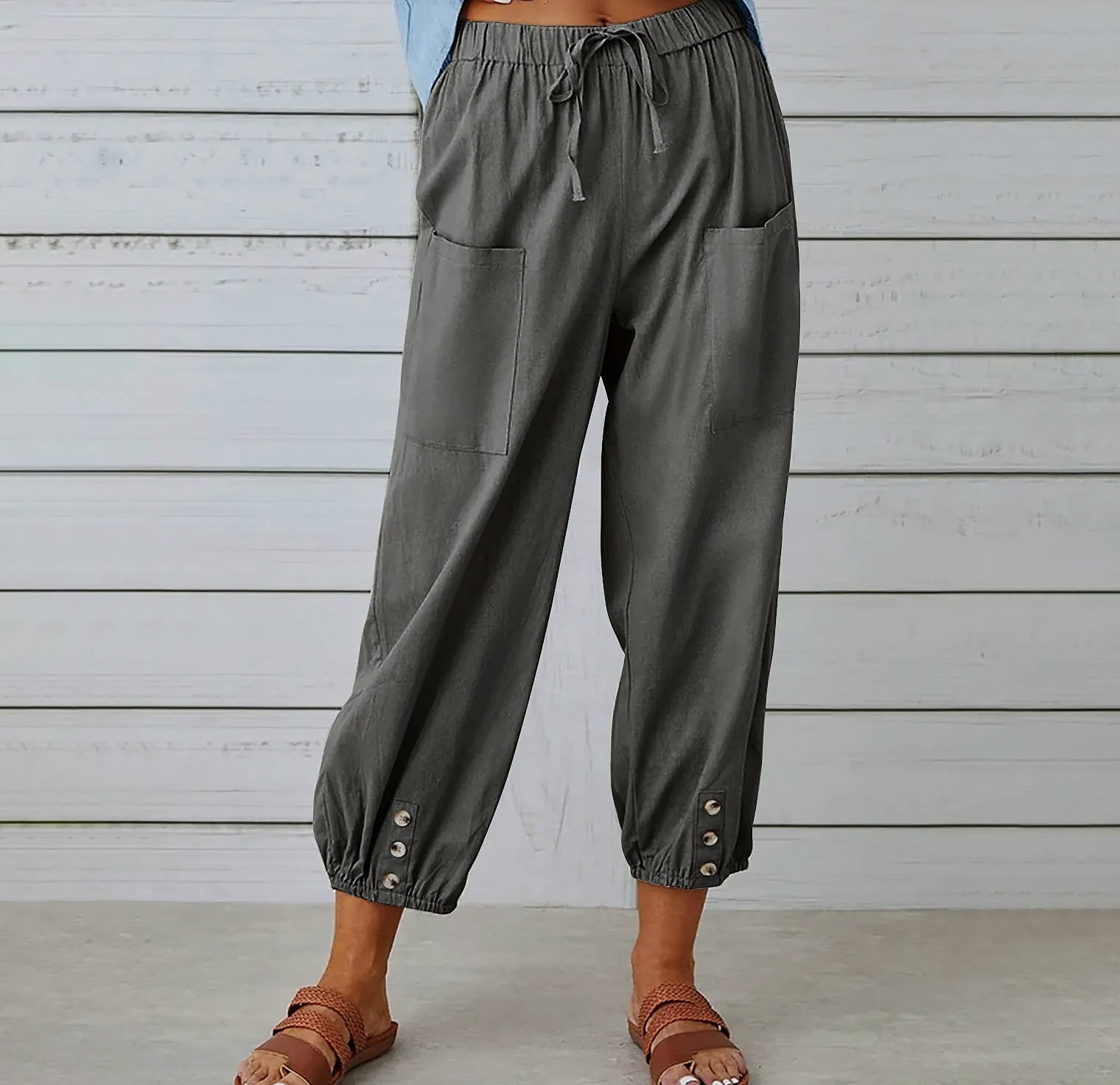 INSTYLISH Women's Cotton Linen Wide Leg Pants — build progress
