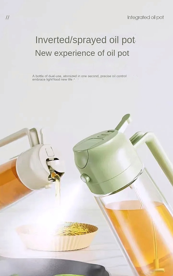 DIAMRI 2-in-1 Oil Sprayer and Dispenser Bottle — scale reference
