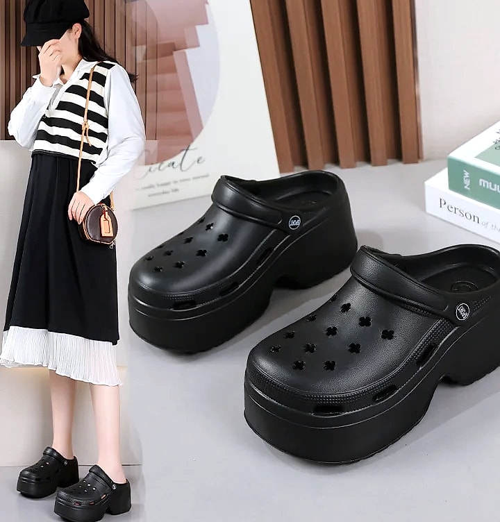 Women's EVA Platform Sandals Waterproof Summer Slippers — close-up details