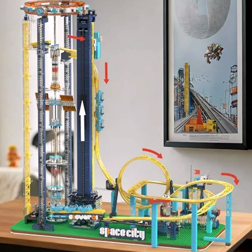 Mould King 11031 Space Elevator Loop Coaster building set — assembled view