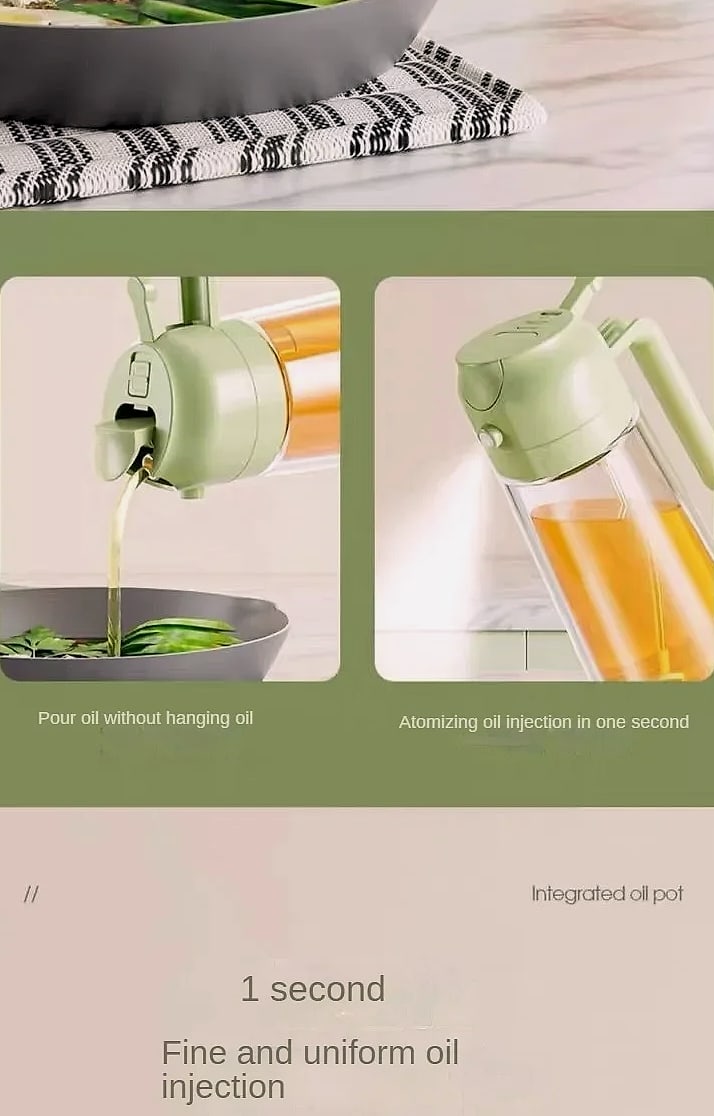 DIAMRI 2-in-1 Oil Sprayer and Dispenser Bottle — assembled view