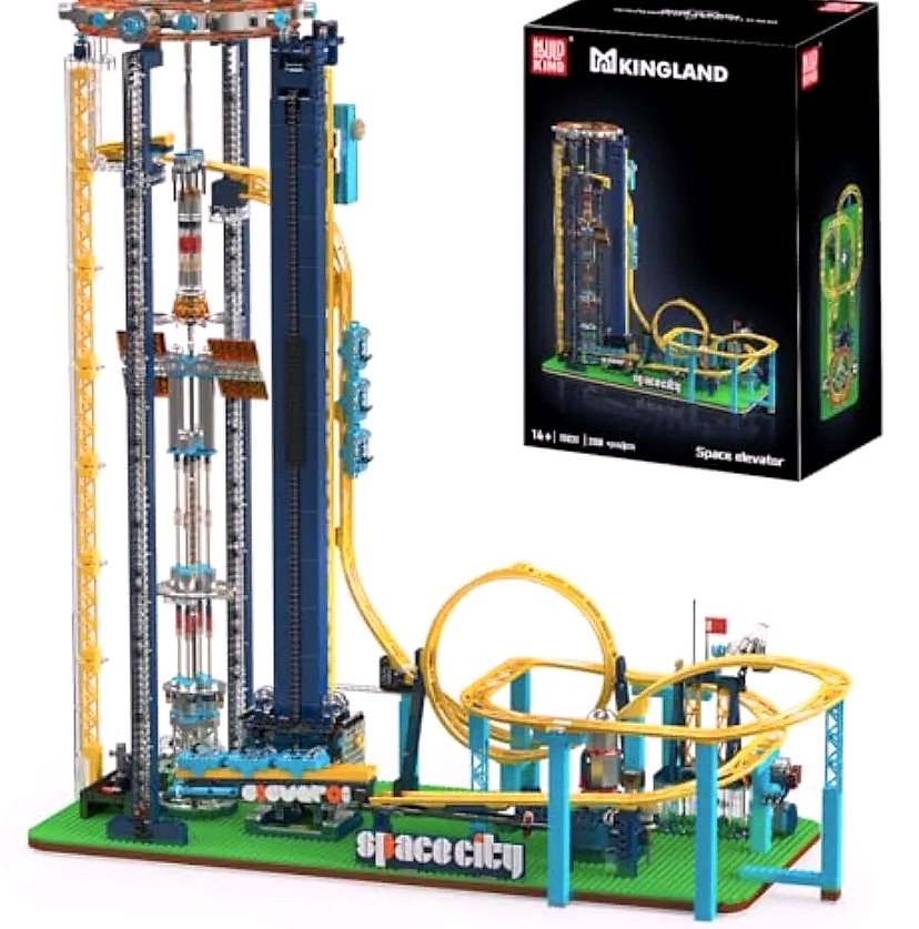 Mould King 11031 Space Elevator Loop Coaster building set — package contents