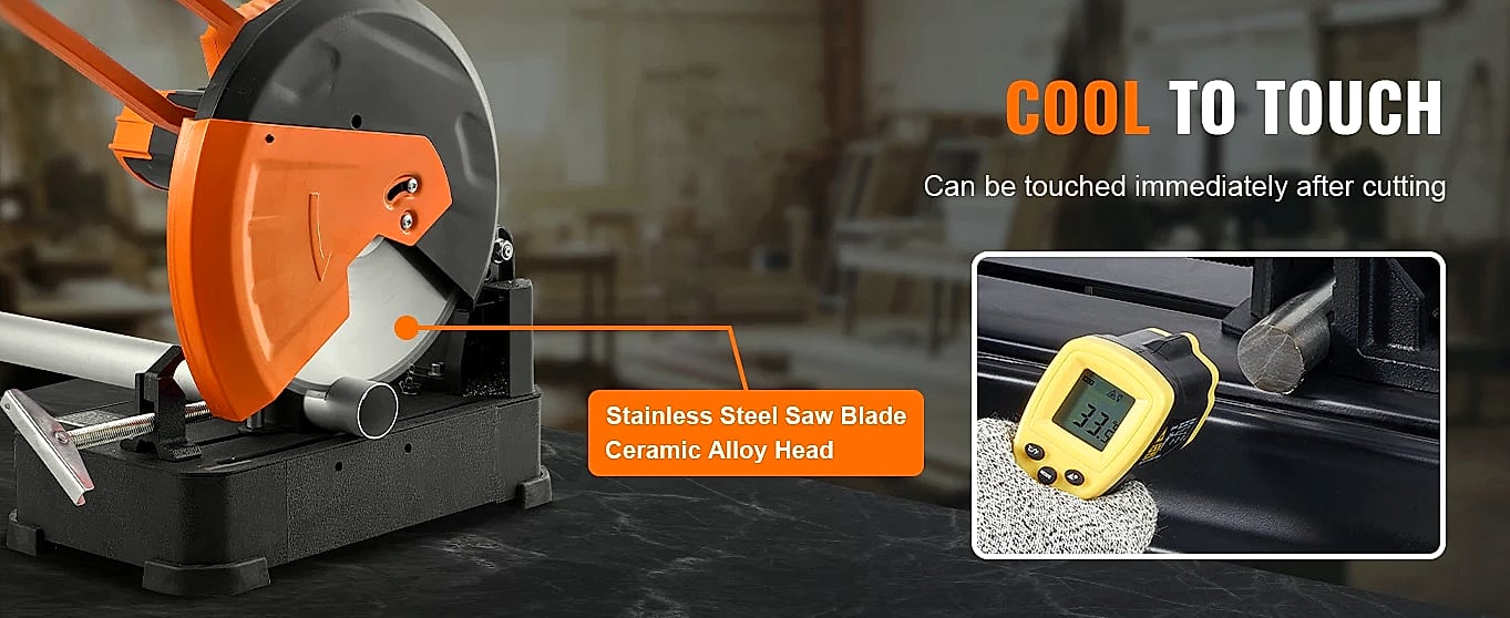 14 inch Cold Cut Chop Saw 2800W Metal Cutting Machine — assembled view