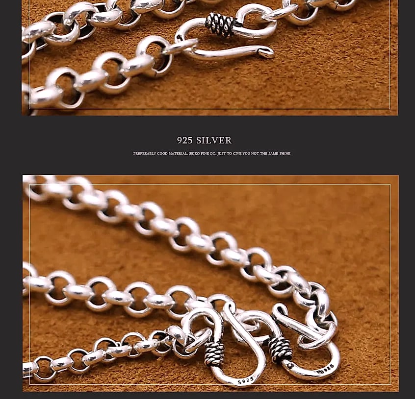 Lilibeth&Danjal 925 Silver Chain Pendant Necklace — scale reference