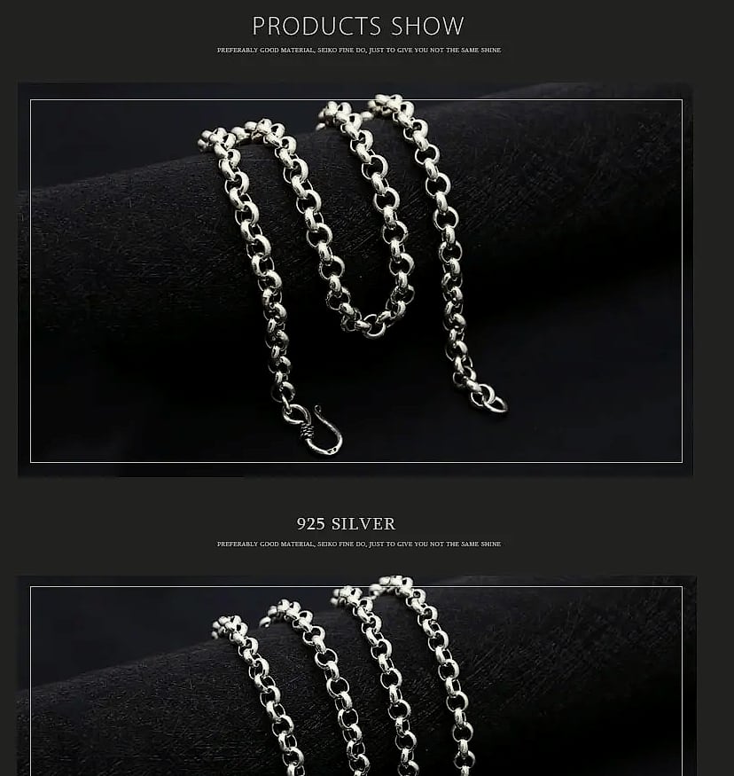 Lilibeth&Danjal 925 Silver Chain Pendant Necklace — assembled view