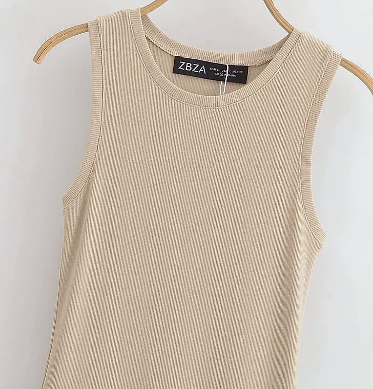 HXAO Women's Sleeveless Long Dress Black Khaki — build progress