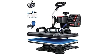 SucceBuy 5-in-1 Heat Press Machine 12x15in Clamshell — size comparison