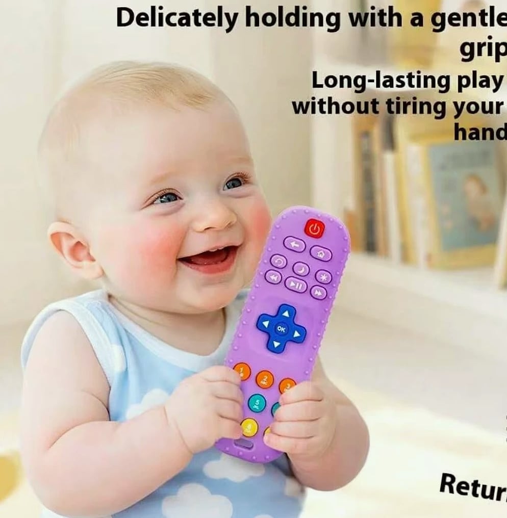 Baby TV Remote Control Teething Toy for 0-12 Months — feature highlights