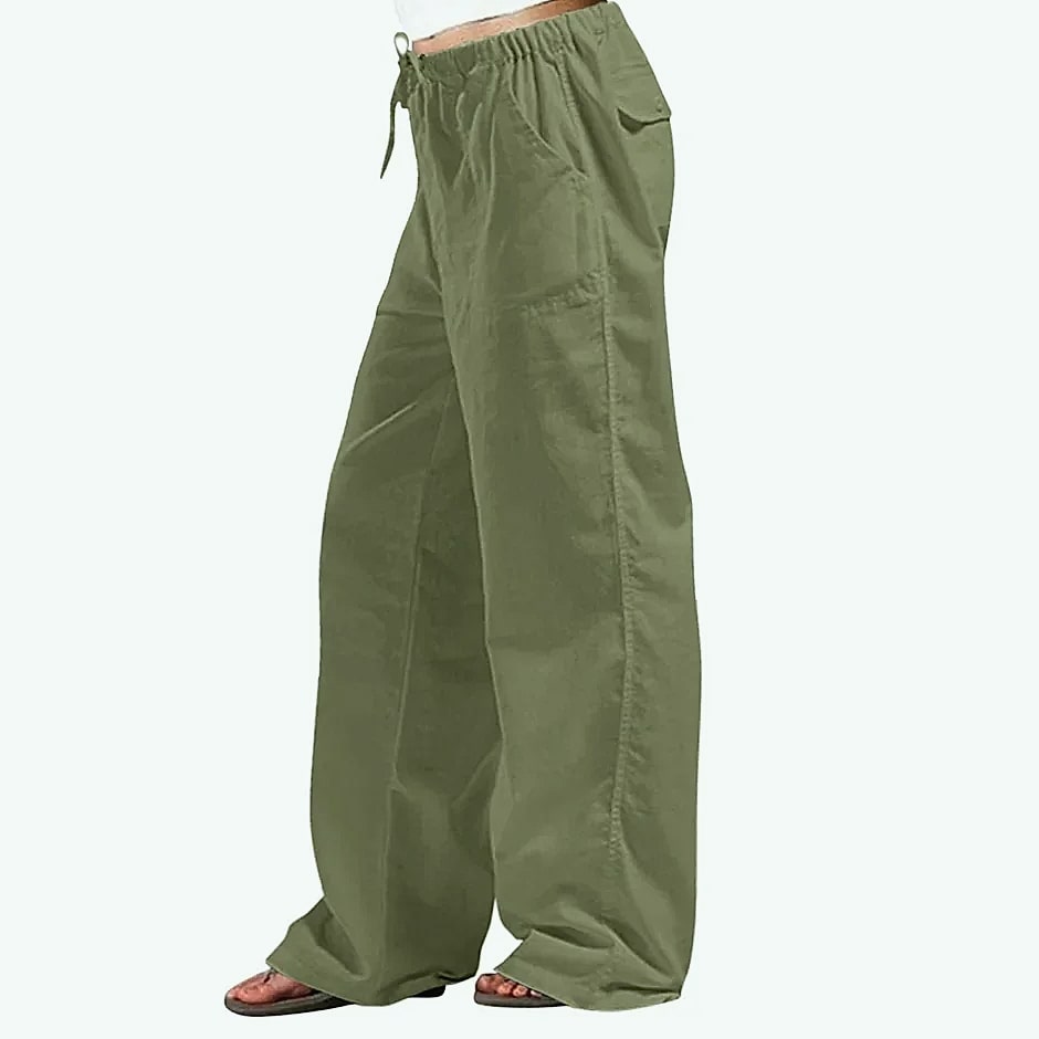 FURCW Women's Cotton Linen High Waist Loose Casual Pants — close-up details