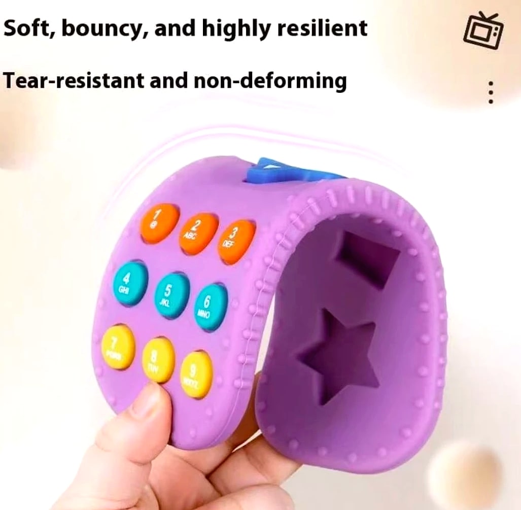 Baby TV Remote Control Teething Toy for 0-12 Months — assembled view