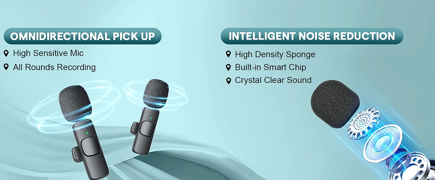 MAYBESTA Wireless Lavalier Microphone 2 Pack for iPhone — close-up details