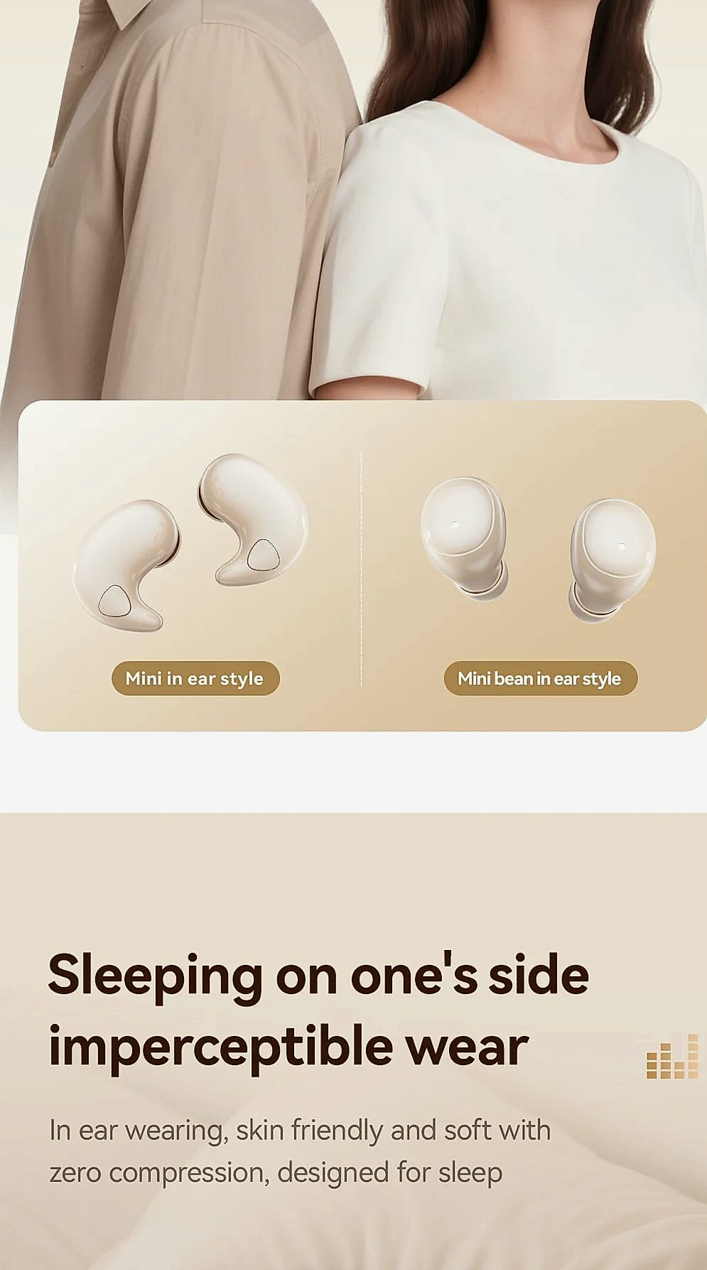 ESTG M126 Sleep Earbuds Bluetooth Headset Comfortable Wear — scale reference