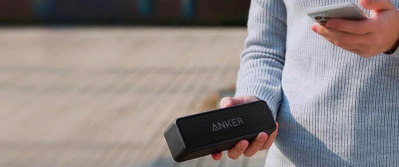 Soundcore 2 Portable Bluetooth Speaker, IPX7 Waterproof — scale reference