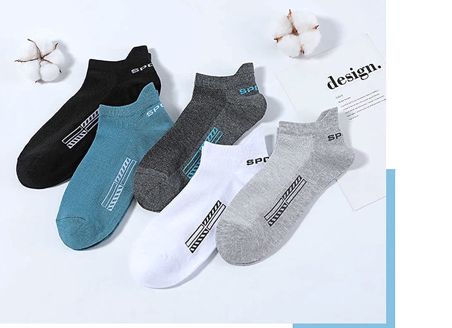 Men's Breathable Mesh Cotton Socks 10 Pairs Short Tube — size comparison