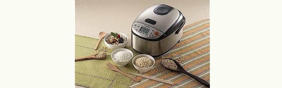 Zojirushi Micom 3-Cup Rice Cooker with Steel-Cut Oatmeal — scale reference