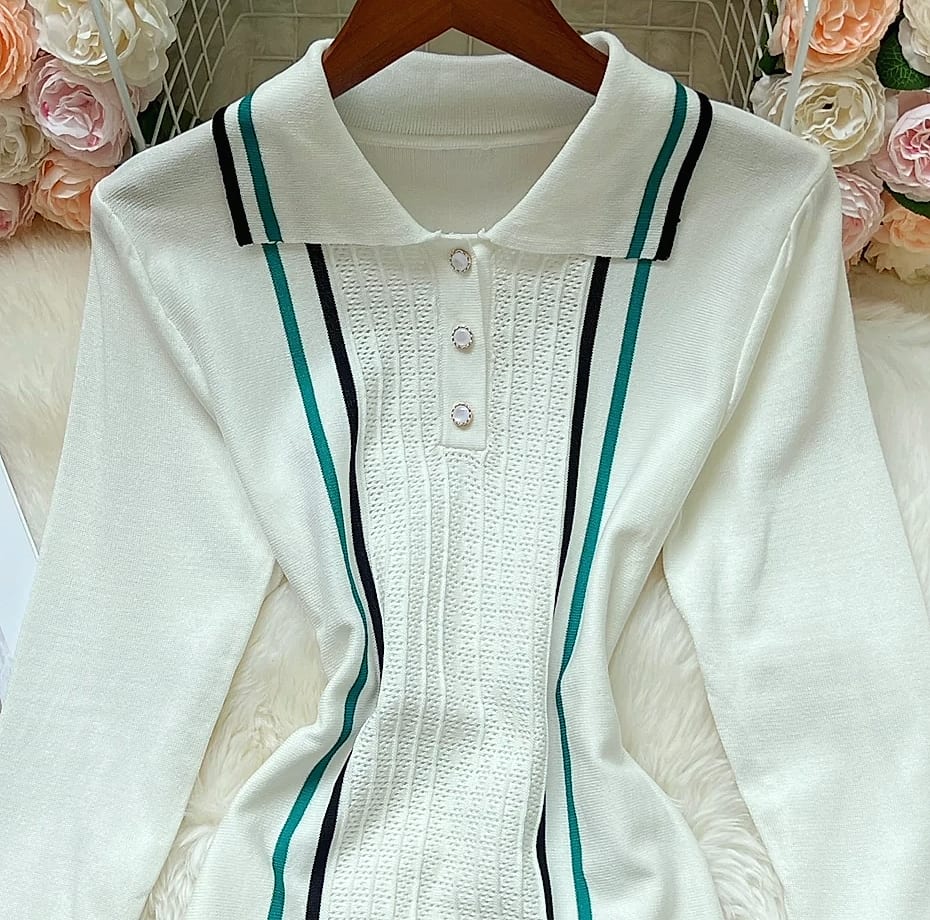 YUOOMUOO Knitted Mini Dress with Ruffle Hips — scale reference