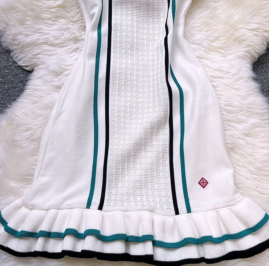 YUOOMUOO Knitted Mini Dress with Ruffle Hips — side view