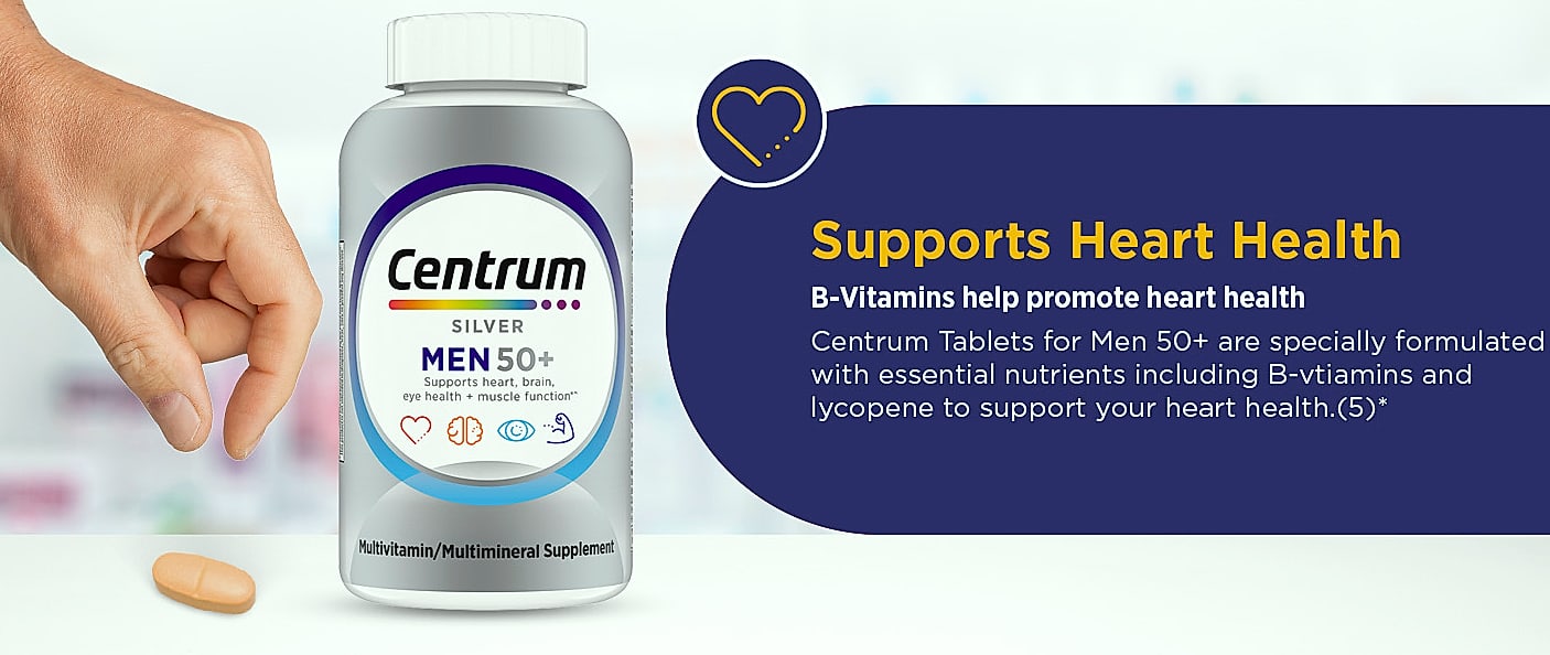 Centrum Silver Men 50+ Multivitamin with D3 and Zinc — package contents
