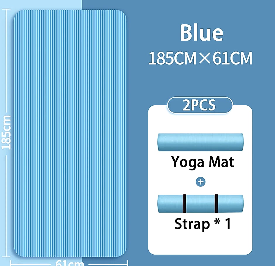 Lostook 8mm NBR Yoga Mat Anti-Slip for Home Fitness — size comparison