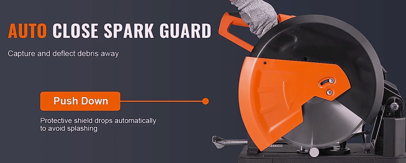 14 inch Cold Cut Chop Saw 2800W Metal Cutting Machine — close-up details