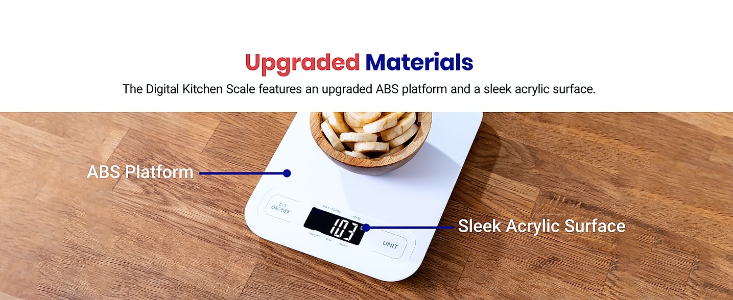 Etekcity Digital Food Scale, 11lb Capacity for Cooking and — side view