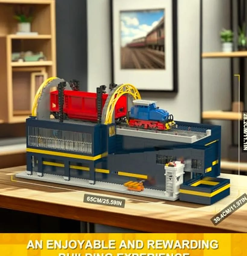 Mould King 17094 Railcar Rotary Dumper Building Set — feature highlights