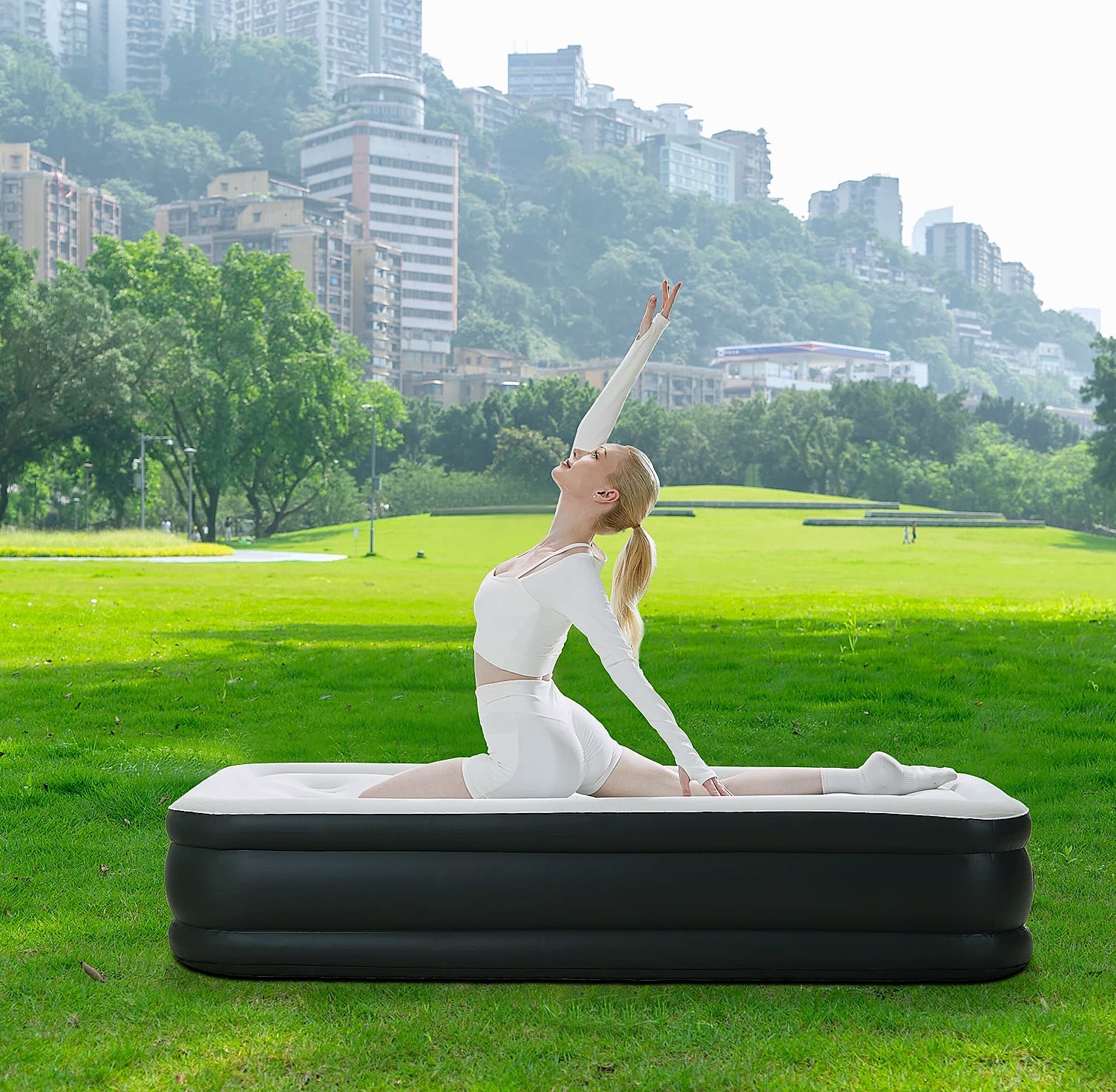 JHK Queen Twin Size Air Mattress Double Height 660 lbs — build progress
