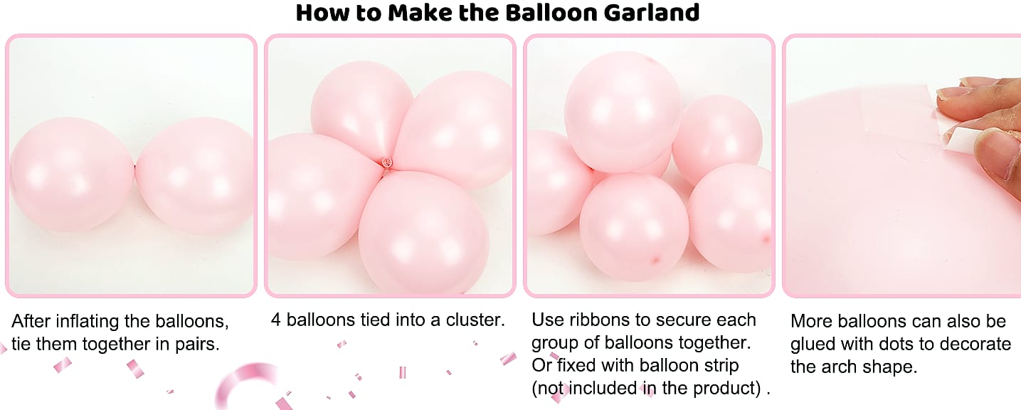 Rubfac White Latex Balloons 129pc Garland Arch Kit — build progress