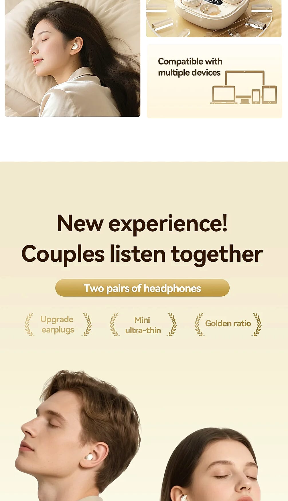 ESTG M126 Sleep Earbuds Bluetooth Headset Comfortable Wear — close-up details